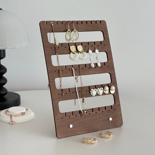5 layer walnut necklace stand