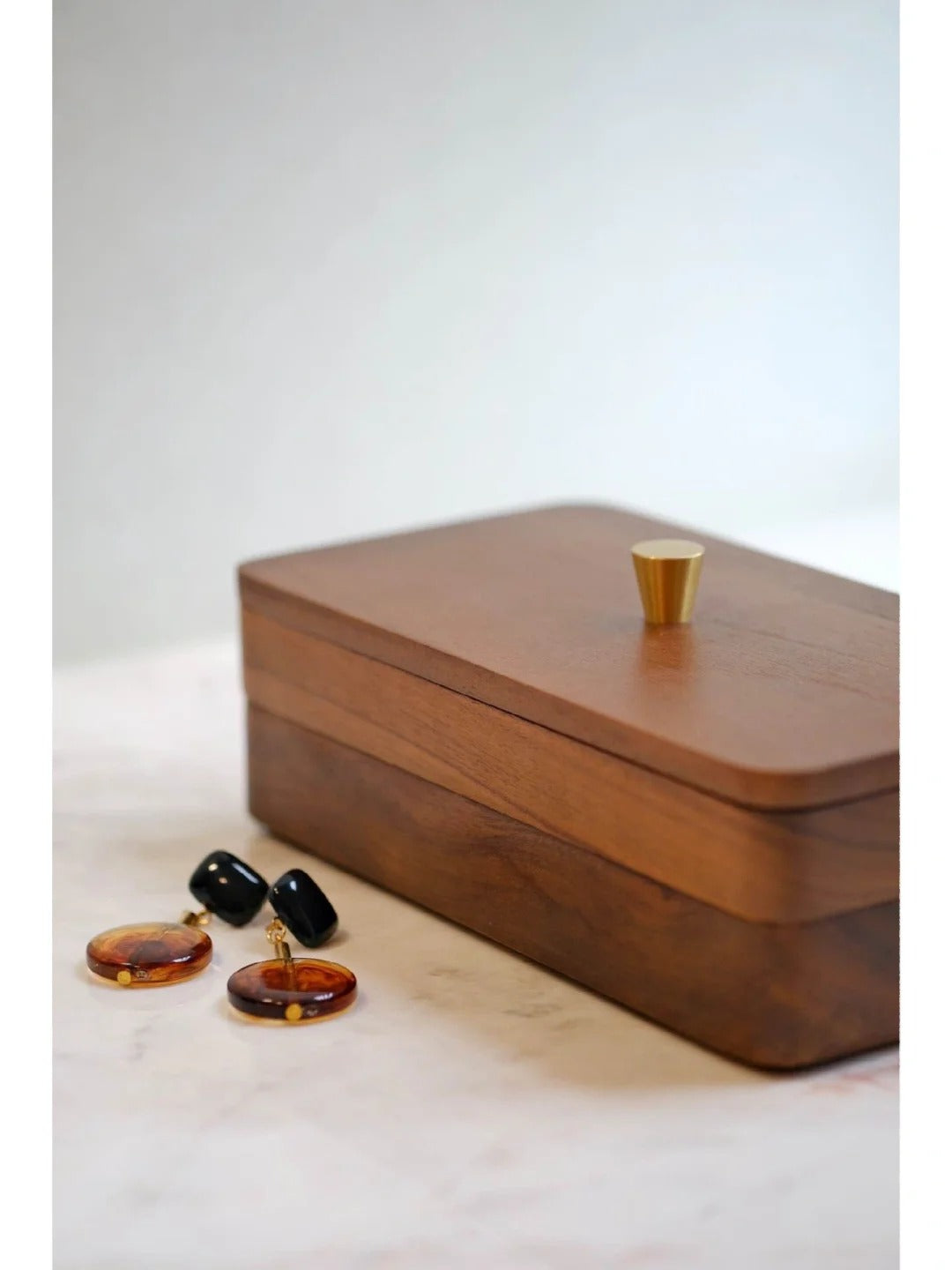 2 layer small walnut jewelry box