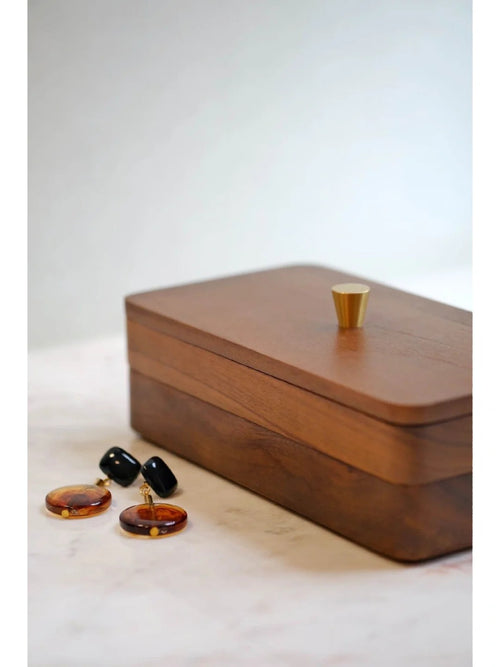 2 layer small walnut jewelry box