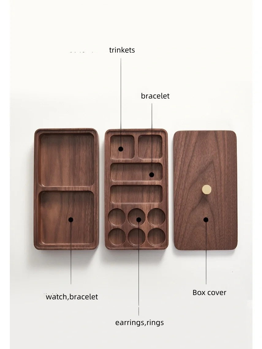 2 layer small walnut jewelry box