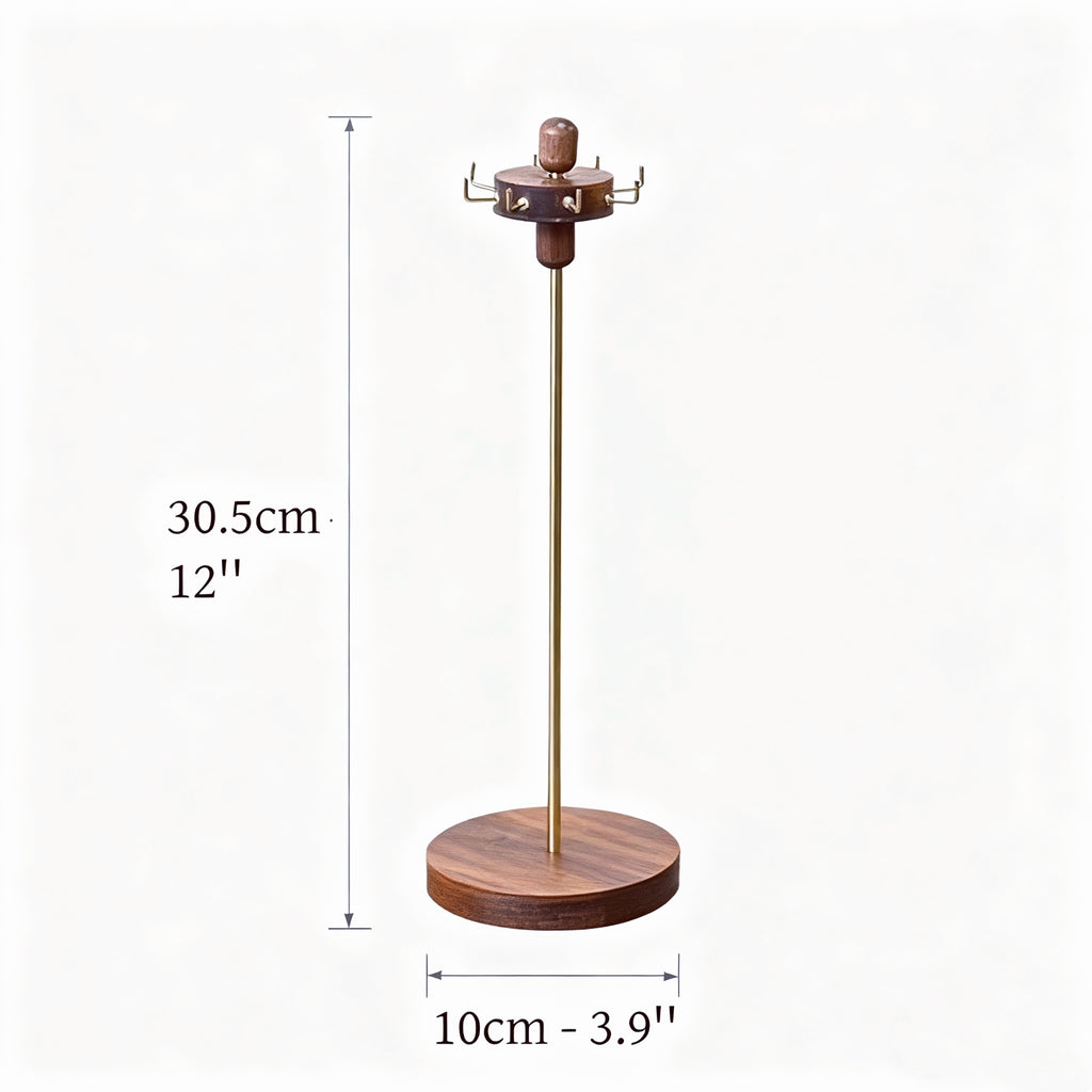 Rotating Walnut Necklace Display Stand