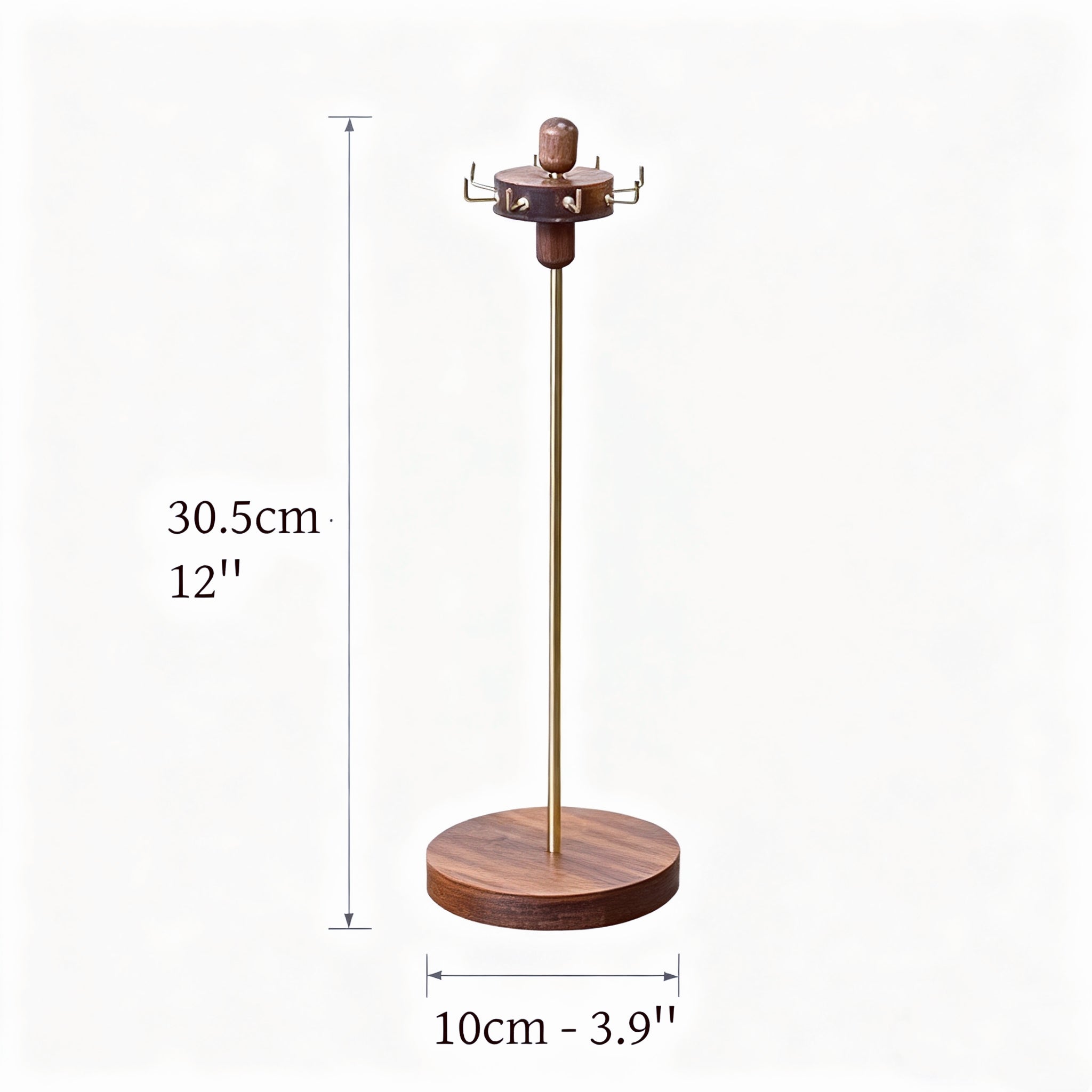 Rotating Walnut Necklace Display Stand