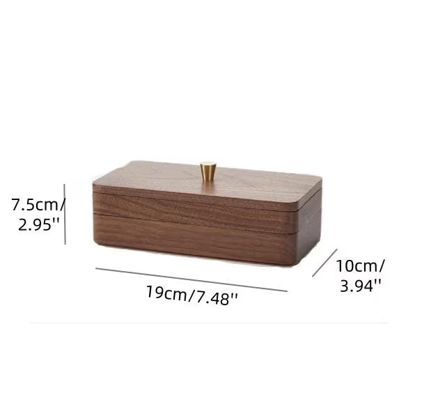 2 layer small walnut jewelry box